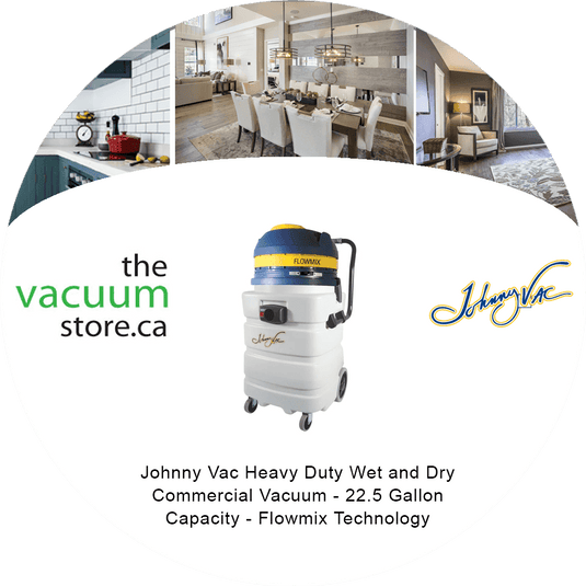 Johnny Vac Heavy Duty Wet and Dry Commercial Vacuum - 22.5 Gallon Capacity - Flowmix Technology