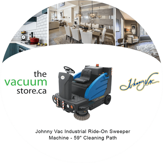 Johnny Vac Industrial Ride-On Sweeper Machine - 59 Cleaning Path