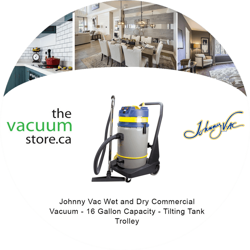Load image into Gallery viewer, Johnny Vac Wet and Dry Commercial Vacuum - 16 Gallon Capacity - Tilting Tank Trolley