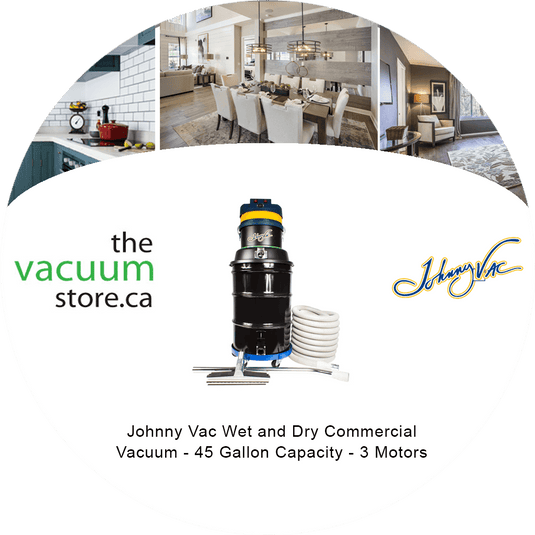 Johnny Vac Wet and Dry Commercial Vacuum - 45 Gallon Capacity - 3 Motors