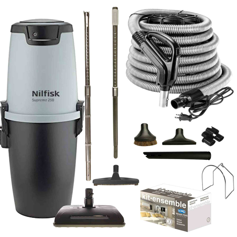 Load image into Gallery viewer, Nilfisk Supreme 250 Central Vacuum with Ultra Electric Package (Black)