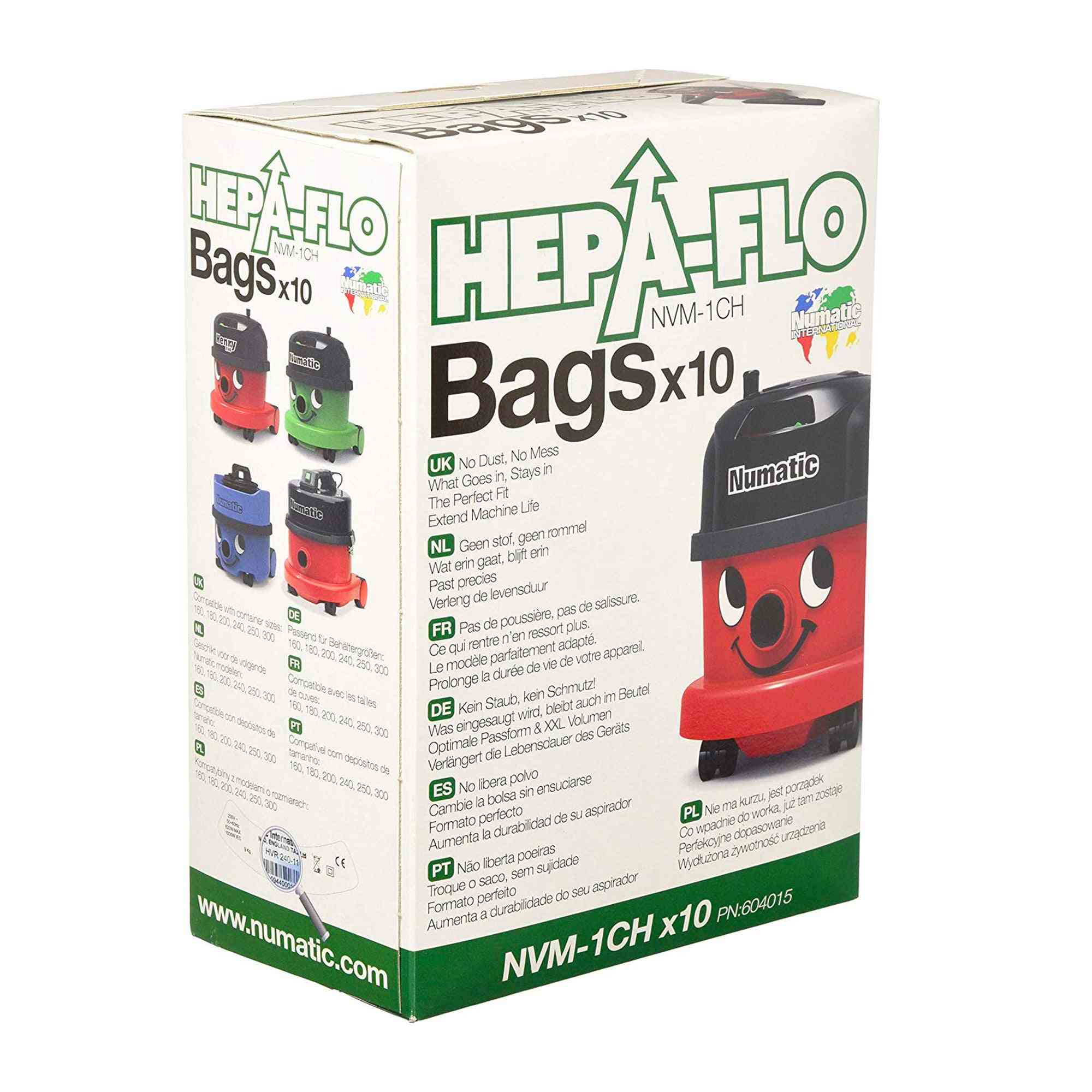 Numatic HEPA-FLO NVM-1CH 掃除機用紙パック80枚 Numatic-NVM-1CH-HEPA-FLO-
