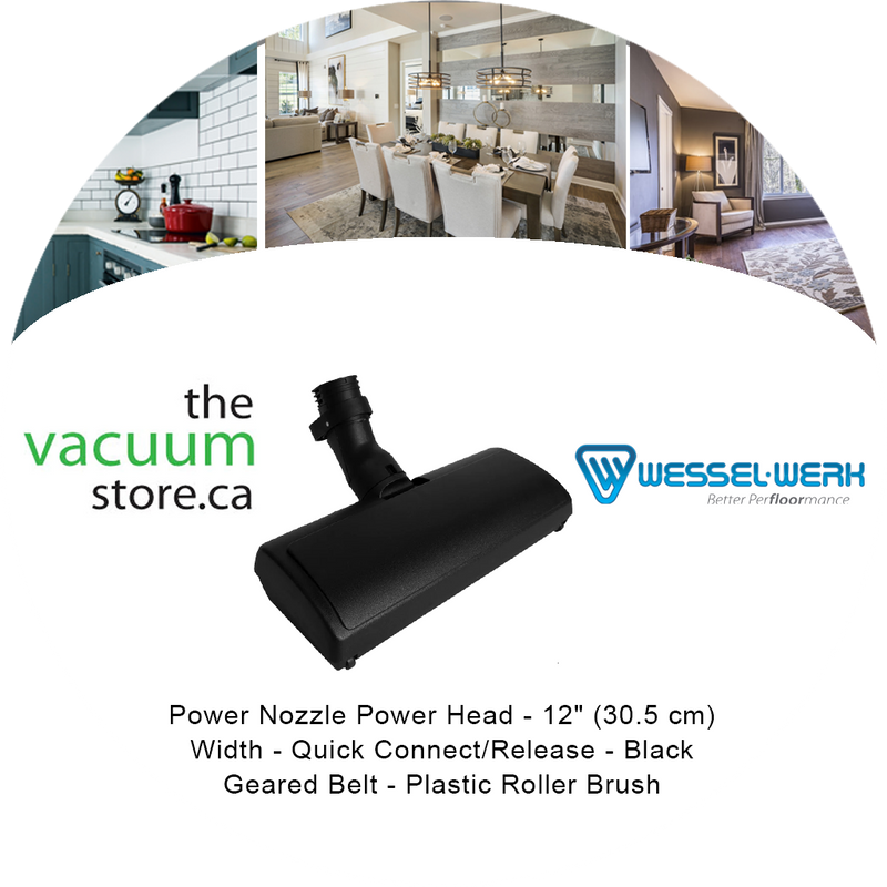 Load image into Gallery viewer, Power Nozzle Power Head - 12' (30.5 cm) Width - Quick Connect/Release - Black - Geared Belt - Plastic Roller Brush