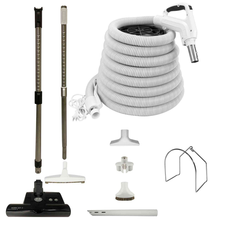Load image into Gallery viewer, SEBO Central Vacuum Accessory Kit - Black Powerhead - Electric Hose - White
