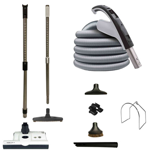 VPC Central Vacuum Accessory Kit with SEBO ET-1 Powerhead, Crush-Proof Hose and Deluxe Tool Set