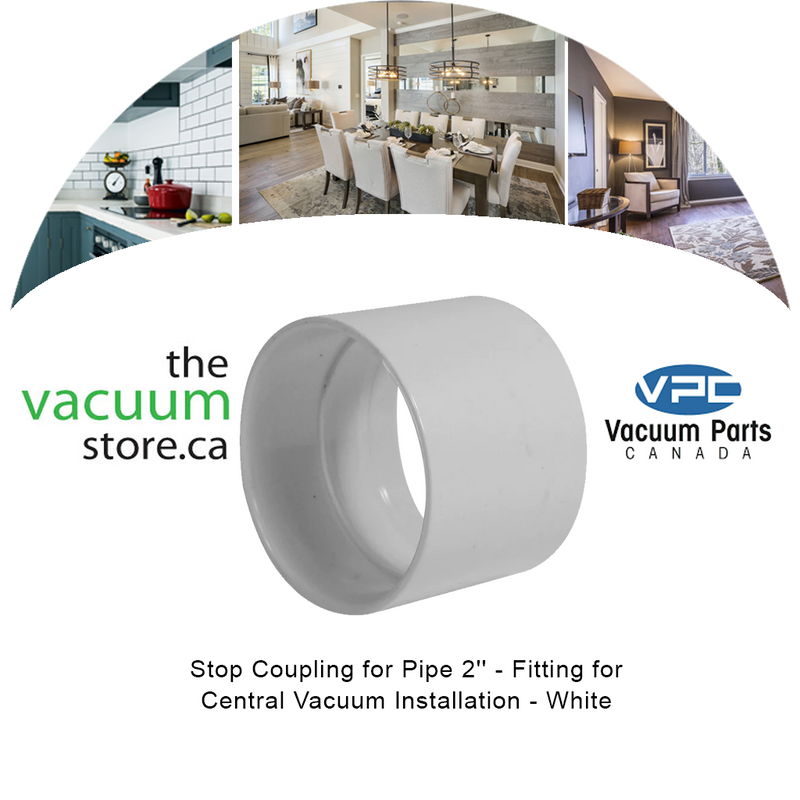 Load image into Gallery viewer, Stop Coupling for Pipe 2'' - Fitting for Central Vacuum Installation - White