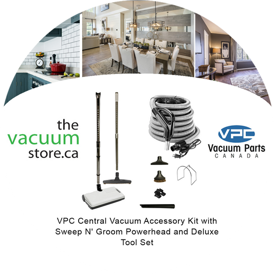 VPC Central Vacuum Accessory Kit with Sweep N inches Groom Powerhead and Deluxe Tool Set