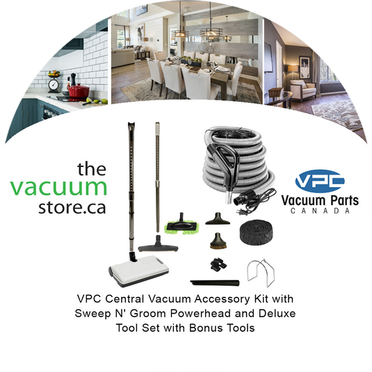 VPC Central Vacuum Accessory Kit with Sweep N inches  Groom Powerhead and Deluxe Tool Set with Bonus Tools