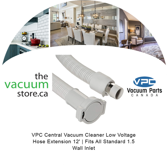 VPC Central Vacuum Cleaner Low Voltage Hose Extension 12' | Fits All Standard 1.5 Wall Inlet