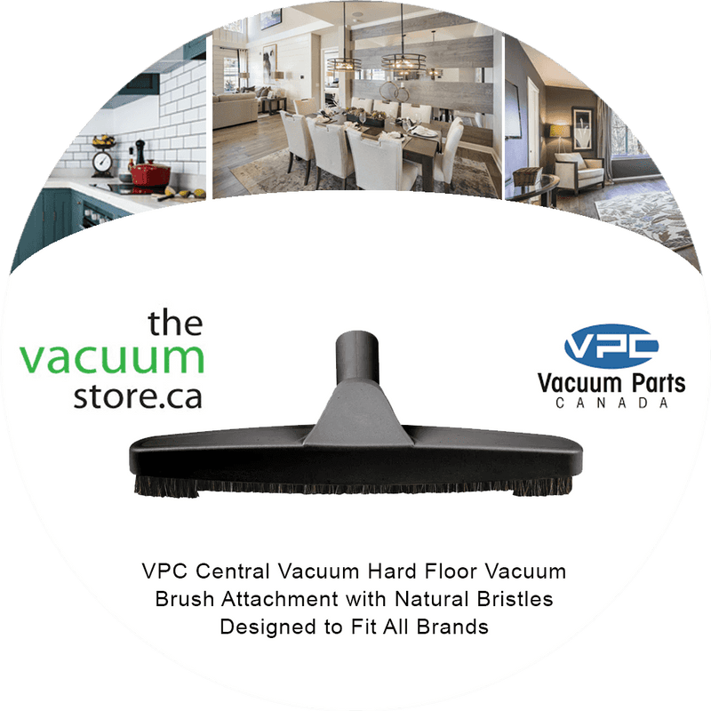 Load image into Gallery viewer, VPC Central Vacuum Hard Floor Vacuum Brush Attachment with Natural Bristles | 12-Inch, 1 1/4 inch (32mm) Inner Diameter | Designed to Fit All Brands