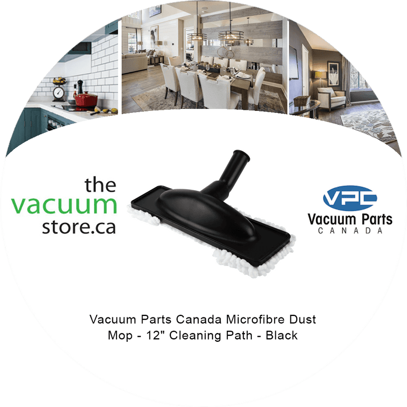 Load image into Gallery viewer, Vacuum Parts Canada Microfibre Dust Mop - 12 Cleaning Path - Black