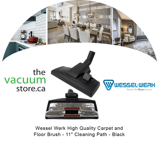Wessel Werk High Quality Carpet and Floor Brush - 11 inches Cleaning Path - Black