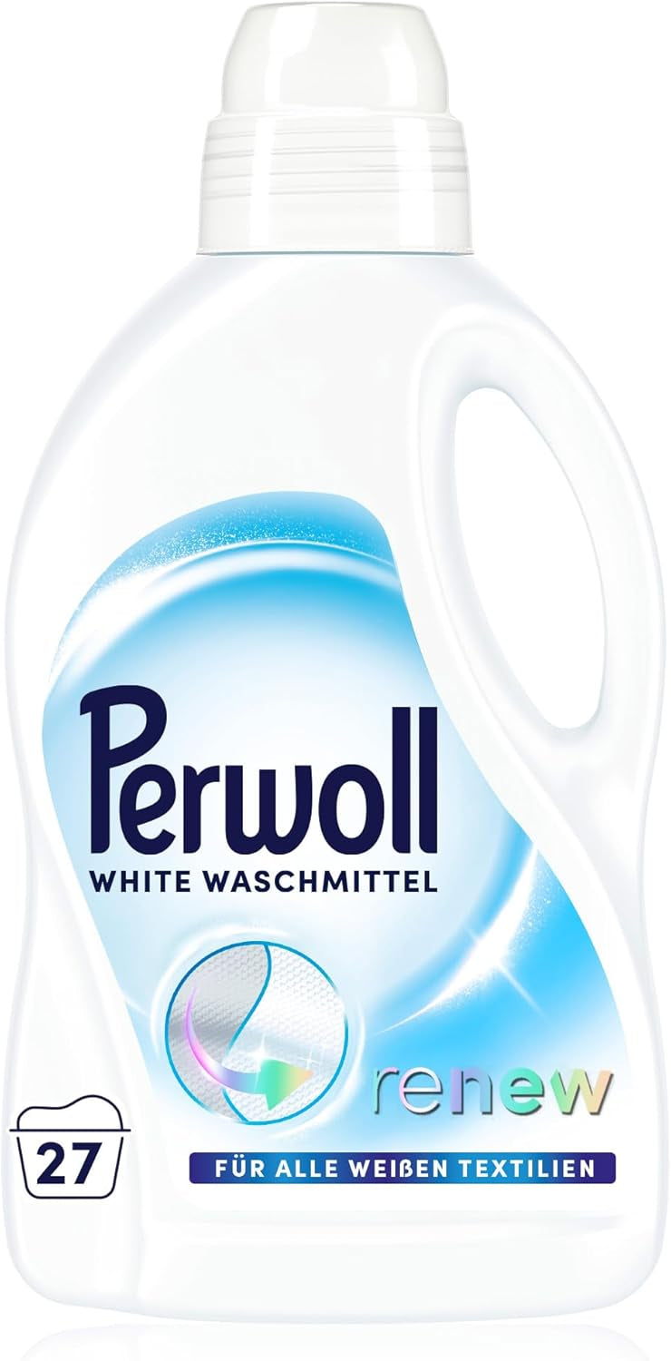 Load image into Gallery viewer, Perwoll White Detergent (1 x 27 Wash Loads) Mild Detergent | Gently Cleans and Renews Whites and Fibers | For All White Textiles - With Triple-Renew Technology
