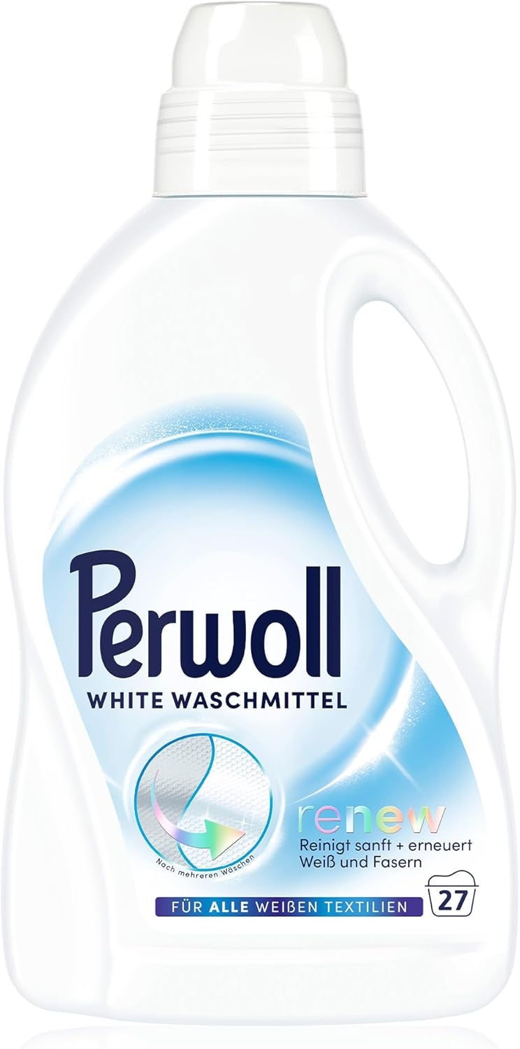 Load image into Gallery viewer, Perwoll White Detergent (1 x 27 Wash Loads) Mild Detergent | Gently Cleans and Renews Whites and Fibers | For All White Textiles - With Triple-Renew Technology
