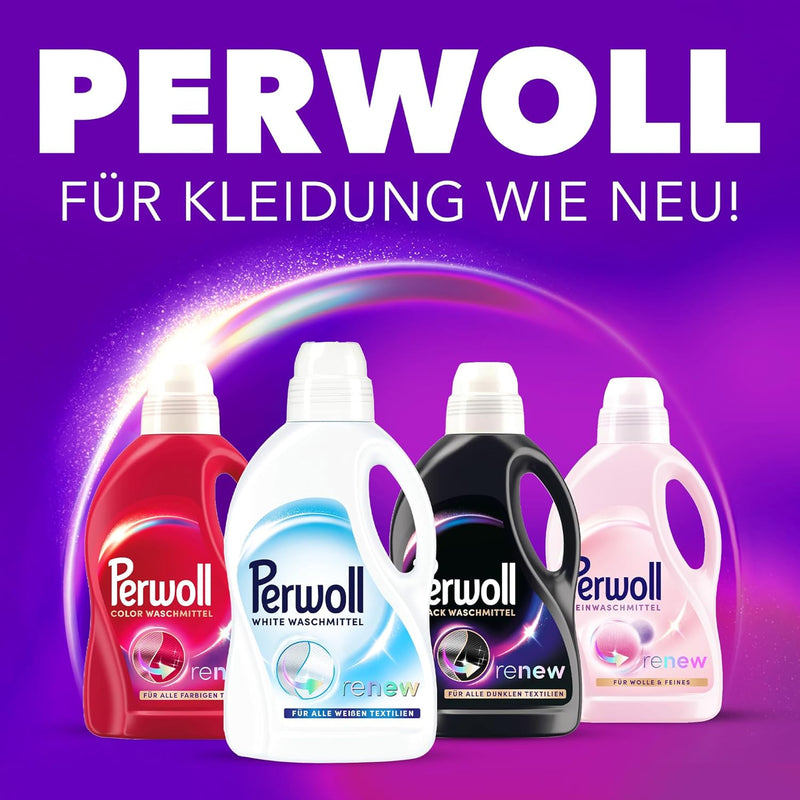 Load image into Gallery viewer, Perwoll White Detergent (1 x 27 Wash Loads) Mild Detergent | Gently Cleans and Renews Whites and Fibers | For All White Textiles - With Triple-Renew Technology
