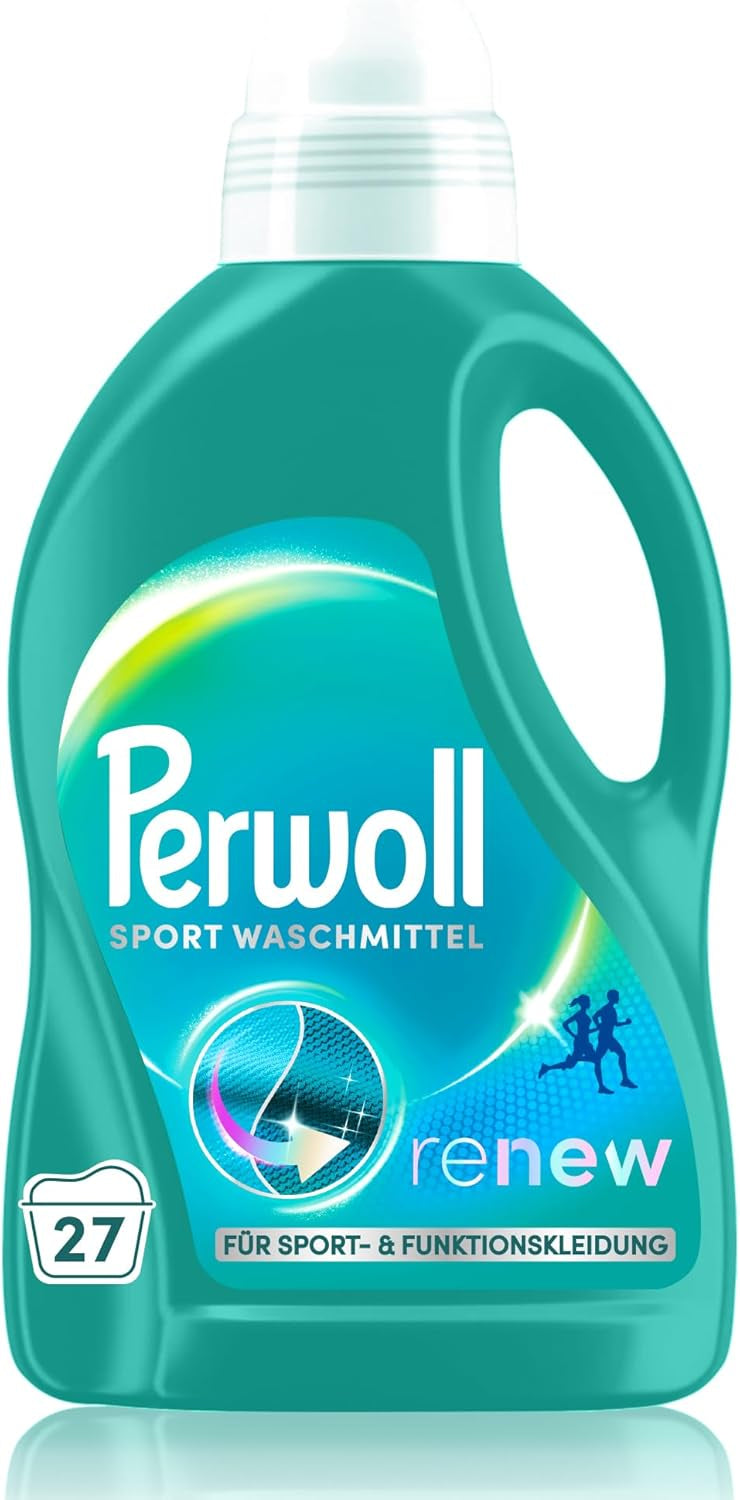 Load image into Gallery viewer, Perwoll Sports Detergent (1 x 27 Wash Loads) | Gently Cleans, Removes Bad Odors &amp; Maintains Elasticity | For Sports and Functional Wear, With Triple-Renew Technology
