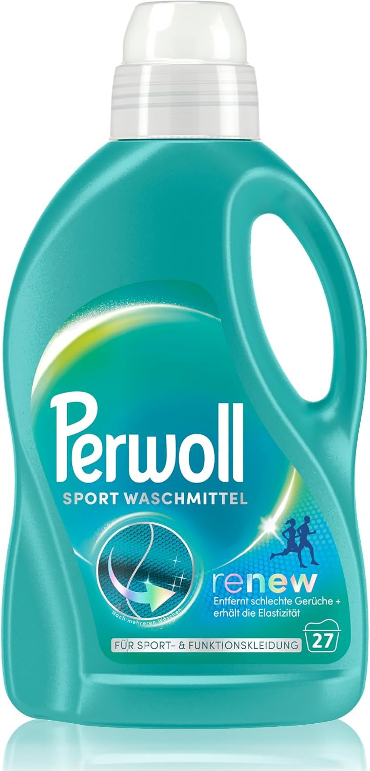 Load image into Gallery viewer, Perwoll Sports Detergent (1 x 27 Wash Loads) | Gently Cleans, Removes Bad Odors &amp; Maintains Elasticity | For Sports and Functional Wear, With Triple-Renew Technology
