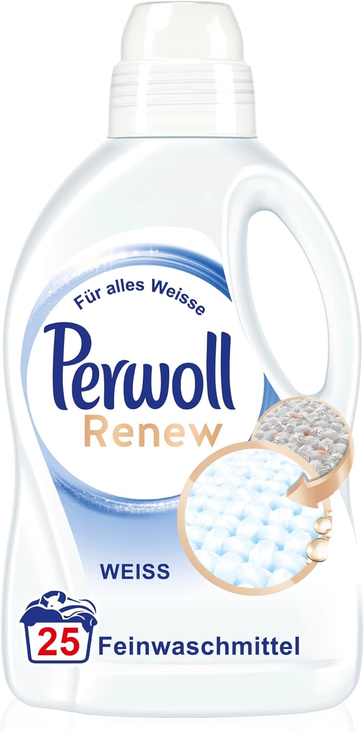 Load image into Gallery viewer, Perwoll Renew White - Liquid Detergent For White Laundry, Fine Detergent Strengthens Fibers And Improves Color Intensity (1 x 25 washes)

