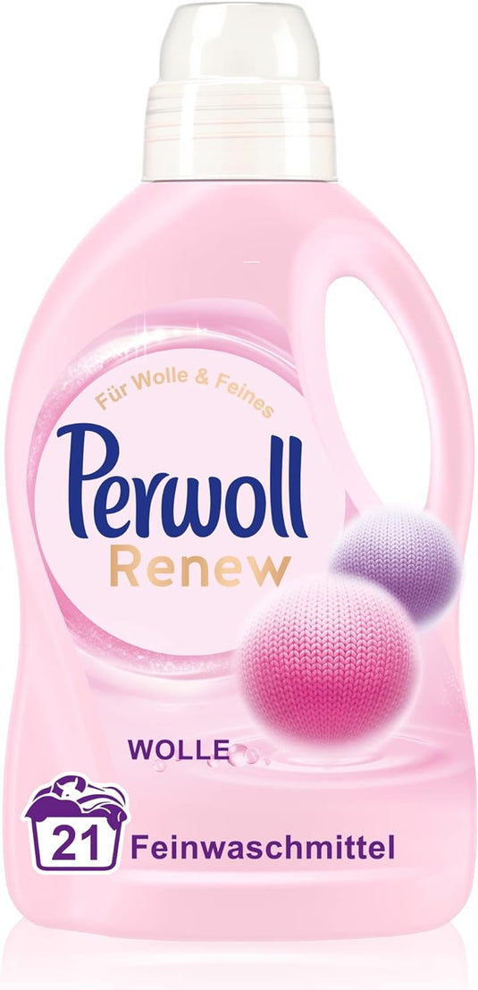 Perwoll Renew Wool & Fine Fabric Care Liquid Detergent for Wool, Silk and Fine Fabrics (1 x 21 Wash Loads)