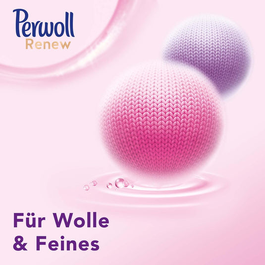 Perwoll Renew Wool & Fine Fabric Care Lessive liquide pour laine, soie et tissus fins (1 x 21 charges de lavage)