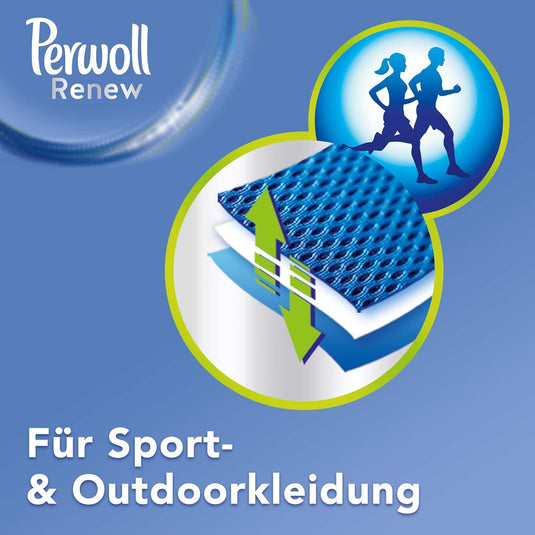 Perwoll Renew Sport Active Care Lessive liquide pour vêtements de sport et d'extérieur (1 x 25 charges de lavage)