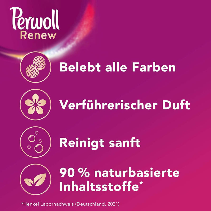 Chargez l&#39;image dans la visionneuse de la galerie, Perwoll Renew Blossom Rush Détergent liquide (24 lavages), détergent doux pour les couleurs et les blancs, le détergent coloré donne une fraîcheur intense avec un parfum floral
