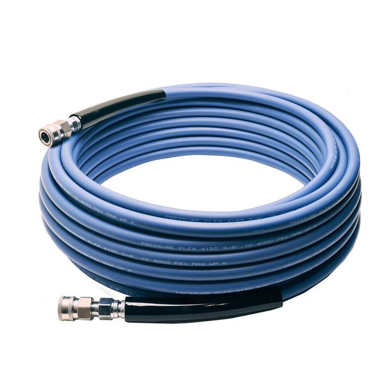 Load image into Gallery viewer, MTM Hydro KobraJet Non Marking Smooth Blue Hose 4,000 PSI - 75 Feet w/ SS Couplers
