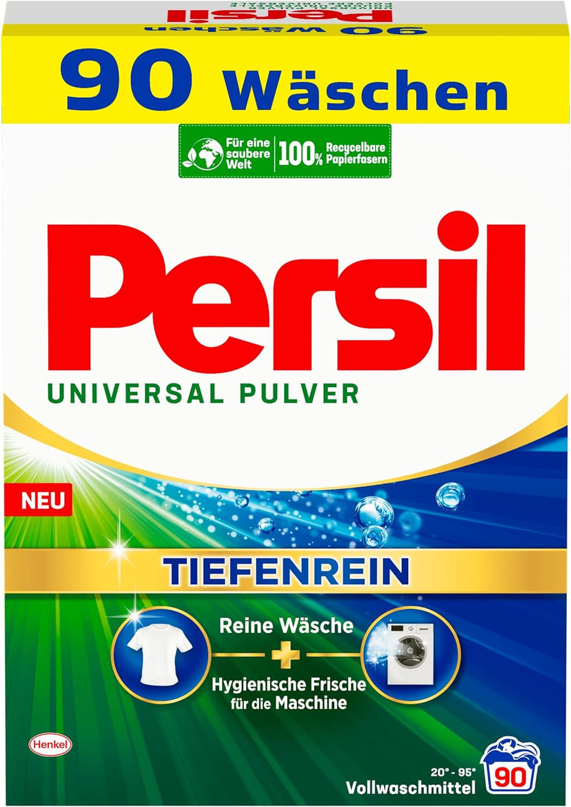 Chargez l&#39;image dans la visionneuse de la galerie, Persil Détergent à lessive universel en poudre | Deep Clean - Solution tout-en-un pour un linge propre et une fraîcheur pour la machine (90 charges | 5,4 kg)
