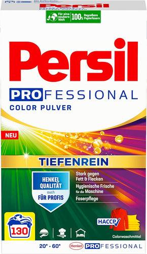 Persil Professional Line Détergent à lessive en poudre | Deep Clean - Détergent pour la couleur - Pour un linge propre et une fraîcheur pour la machine - (130 charges | 17,2 lb | 7,8 kg)