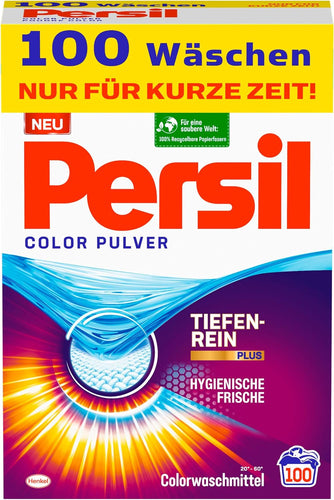 Détergent à lessive en poudre Persil Color | Deep Clean - Détergent Pour La Couleur - Pour Un Linge Propre Et Fraîcheur Pour La Machine - (100 Charges | 6,5 Kg)