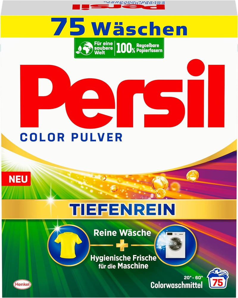 Chargez l&#39;image dans la visionneuse de la galerie, Détergent à lessive en poudre Persil Color | Deep Clean - Détergent Pour La Couleur - Pour Un Linge Propre Et Fraîcheur Pour La Machine - (75 Charges | 4,5 Kg))
