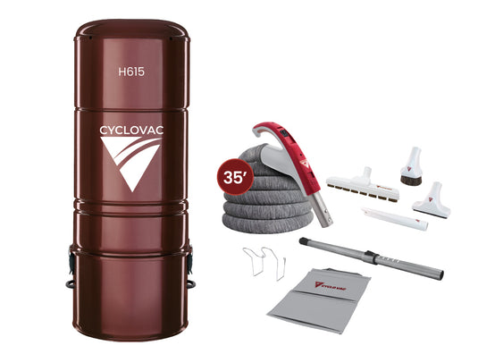 Cyclovac H615 Central Vacuum Cleaner with Low Voltage Super Luxe Accessory Package