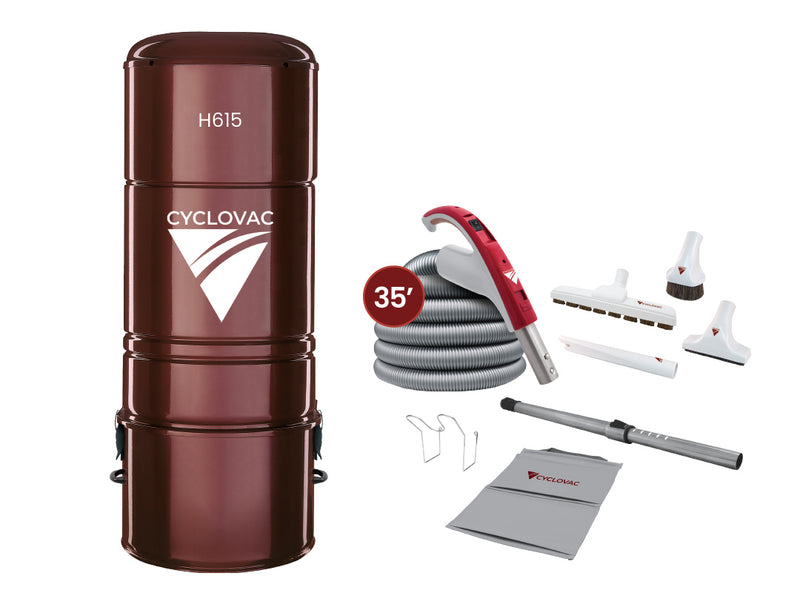 Load image into Gallery viewer, Cyclovac H615 Central Vacuum Cleaner with Low Voltage Super Luxe Accessory Package
