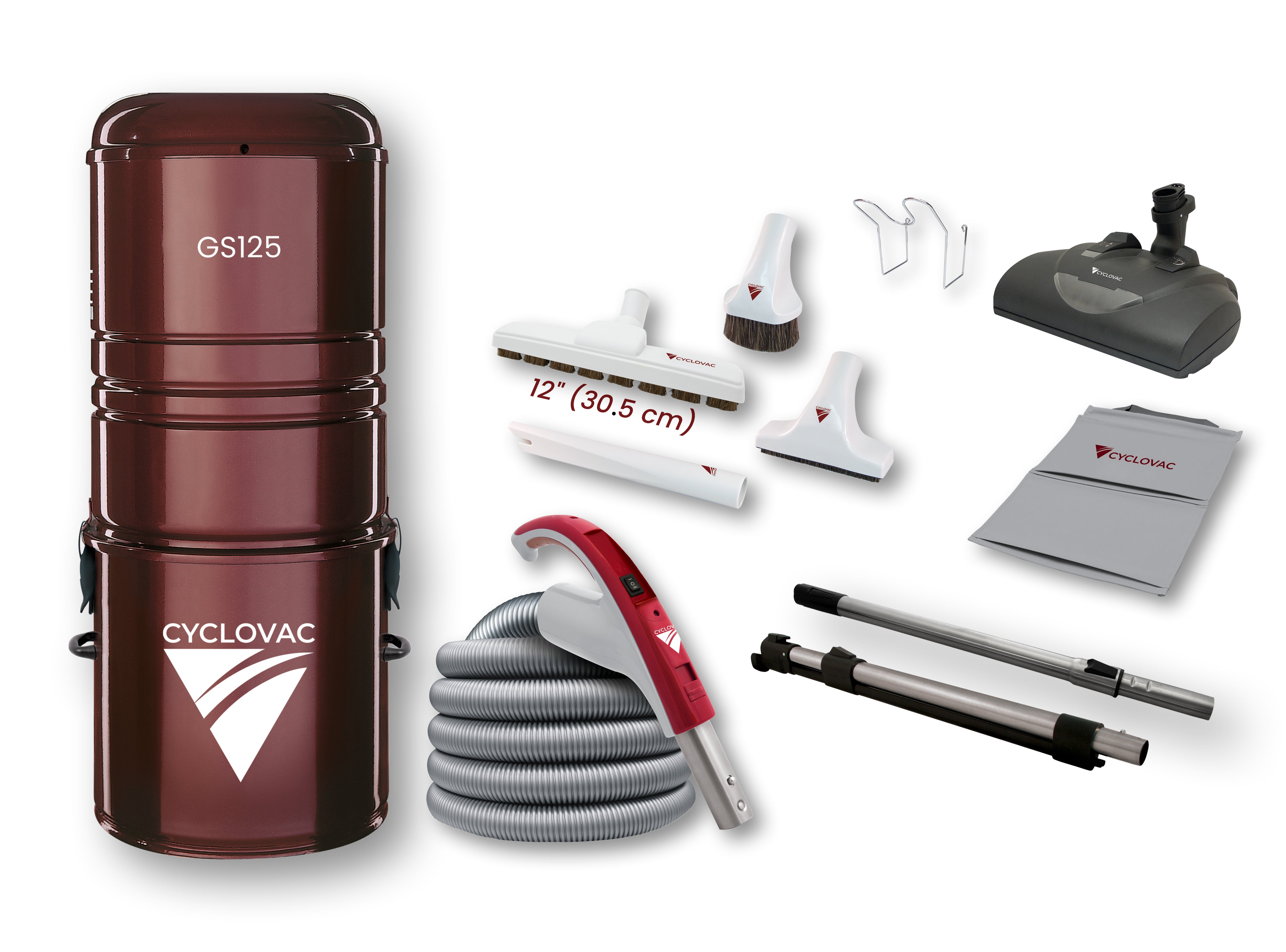 Cyclovac GS125 Central Vacuum Cleaner with Wessel Werk EBK360 Accessory Kit