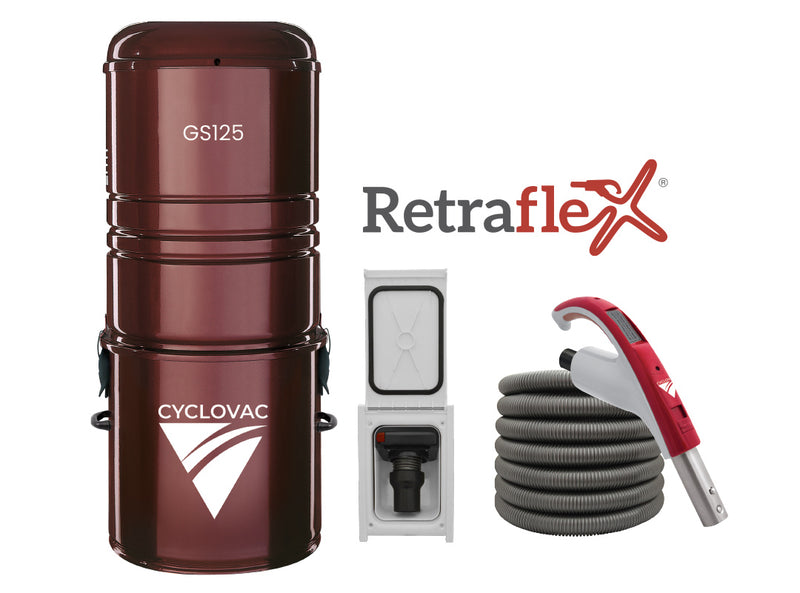 Load image into Gallery viewer, Cyclovac GS125 Central Vacuum Cleaner with Retraflex Retractable Hose Accessory Package
