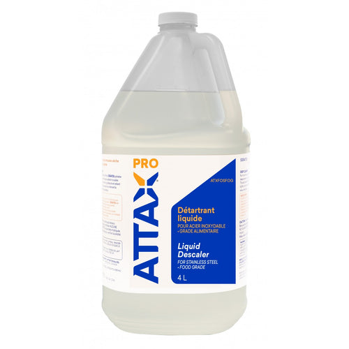 Détartrant liquide Attax ® Pro pour acier inoxydable (qualité alimentaire) - 1,06 gal (4 L)