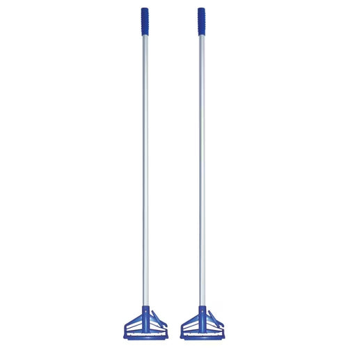 VPC Commercial Aluminum Mop Handle with Quick Click Frame | 5' (1,5 m) - Blue (Pack of 2)