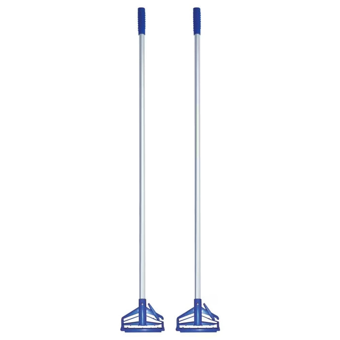 VPC Commercial Aluminum Mop Handle with Quick Click Frame | 5' (1,5 m) - Blue (Pack of 2)