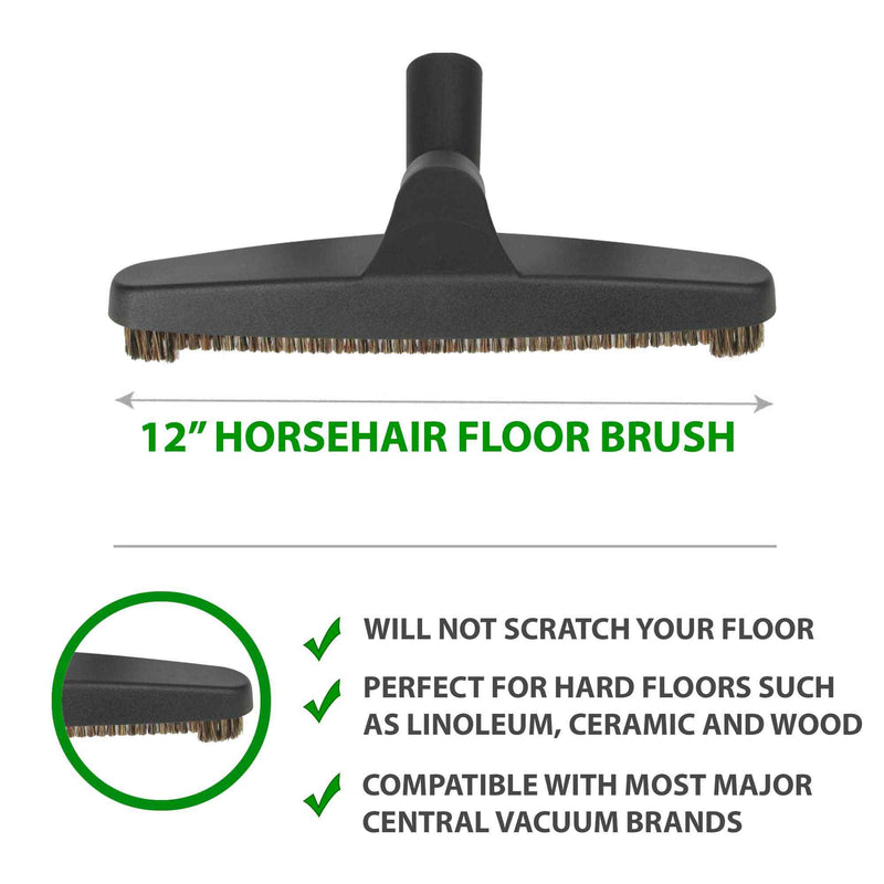 Chargez l&#39;image dans la visionneuse de la galerie, 12&quot; Horsehair floor brush perfect for hard floors such as linoleum, ceramic and wood
