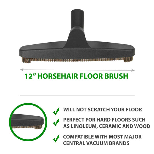 12" Horsehair Floor Brush will not scratch floors