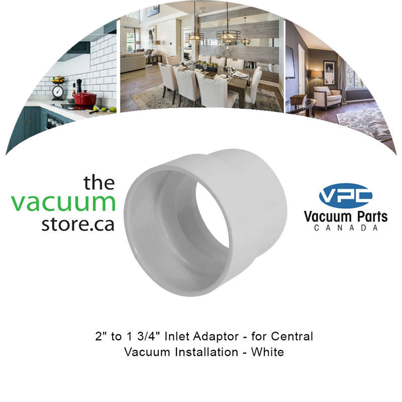 Load image into Gallery viewer, 2 inches    to 1 3/4 inches   Inlet Adaptor - for Central Vacuum Installation - White
