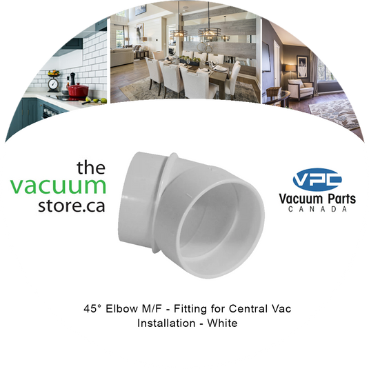 45° Elbow M/F - Fitting for Central Vac Installation - White