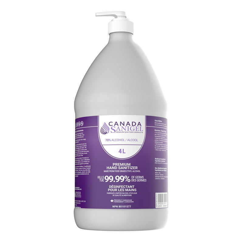 Load image into Gallery viewer, Canada Sanigel Premium Hand Sanitizer Gel | 4 Litre Bottle with Pump
