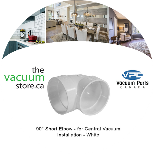90° Short Elbow - for Central Vacuum Installation - White