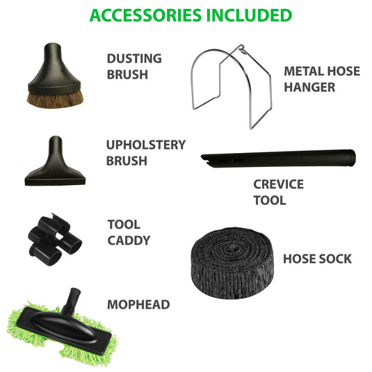 VPC Central Vacuum Accessory Kit with Telescopic Wand and Deluxe Tool Set - Accessories Included