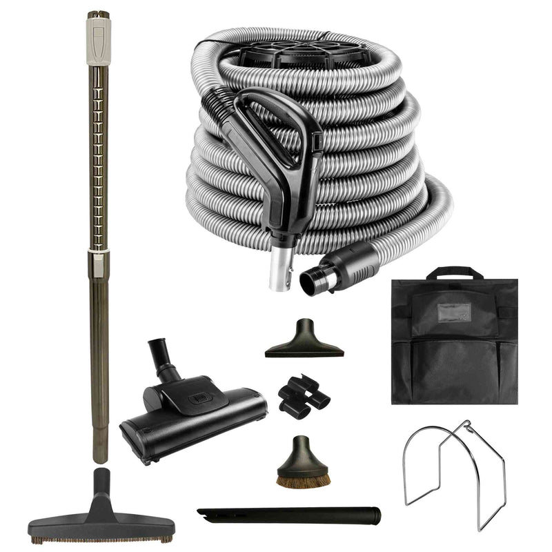 Load image into Gallery viewer, Central Vacuum Accessory Kit - Air Driven - Telescopic Wand with Air Turbine and Deluxe Tools - Black
