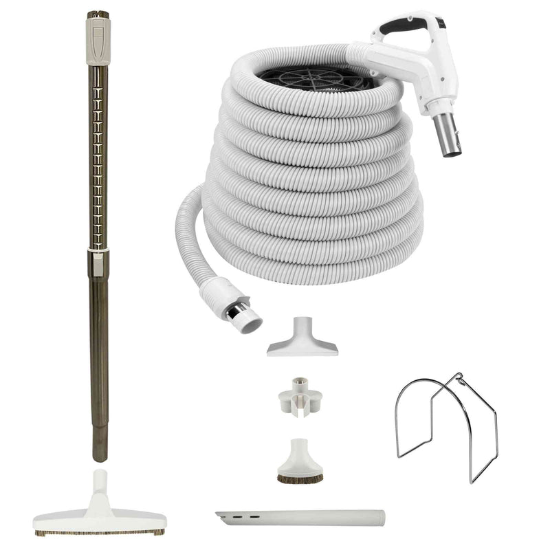 Load image into Gallery viewer, Central Vacuum Accessory Kit - Air Driven - Telescopic Wand with Deluxe Tool Set - White
