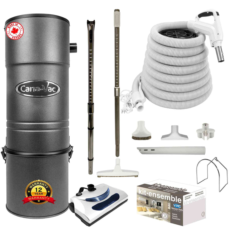 Chargez l&#39;image dans la visionneuse de la galerie, Cana-Vac CV687 Central Vacuum with Basic Electric Package (White)
