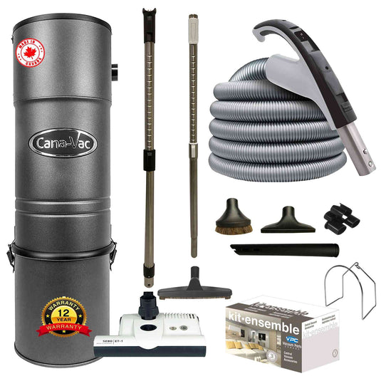 Aspirateur central CanaVac CV687 avec ensemble électrique haut de gamme
