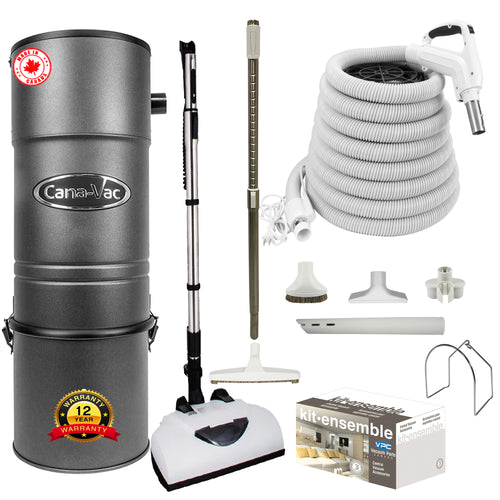 Cana-Vac CV687 Central Vacuum with Deluxe Electric Package (White)